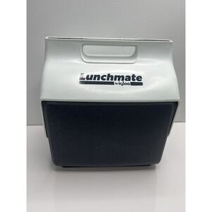 Vintage 1987 Igloo Lunchmate Cooler Navy Blue White Lid 80s Retro CLEAN USA